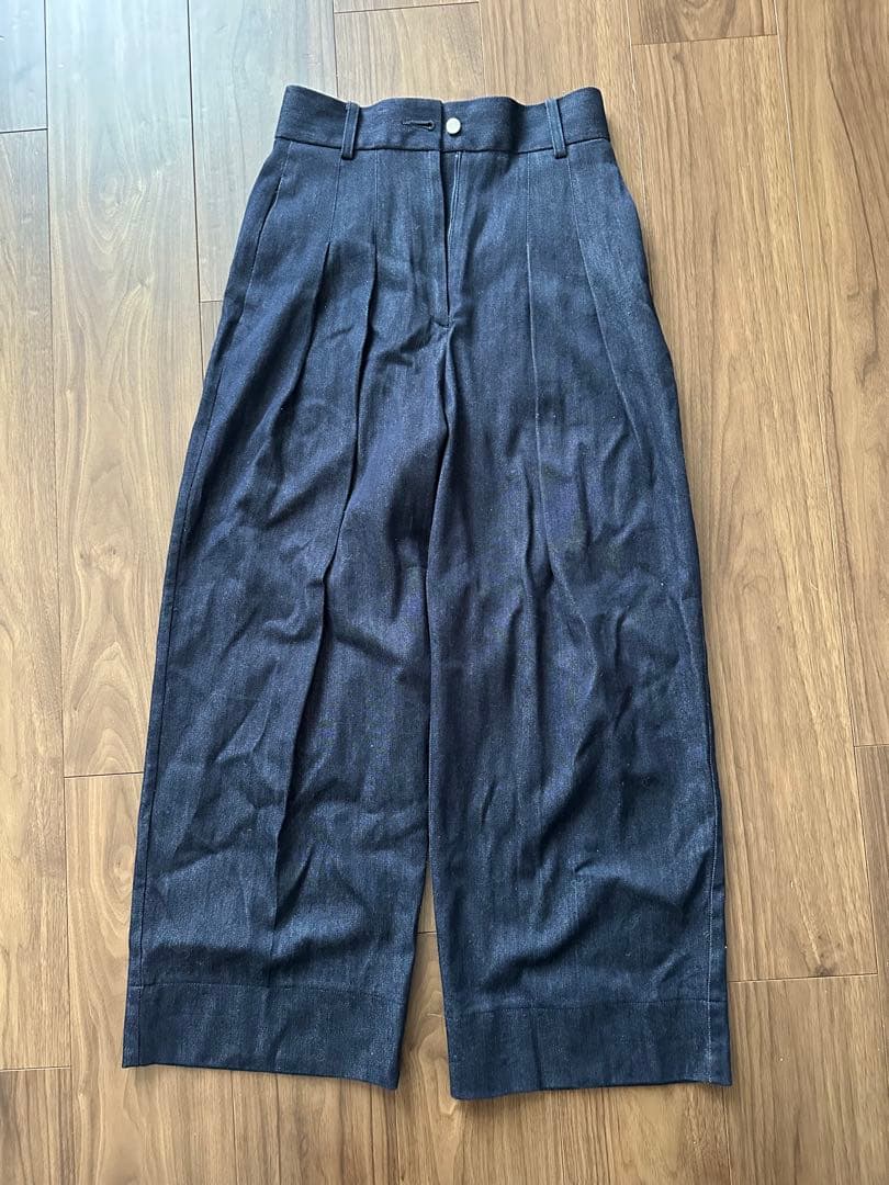deres シルクデニムパンツ ダークブルー
