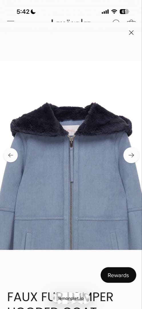 ジャケット・アウター Lemonplet FAUX FUR LOMPER HOODED COAT