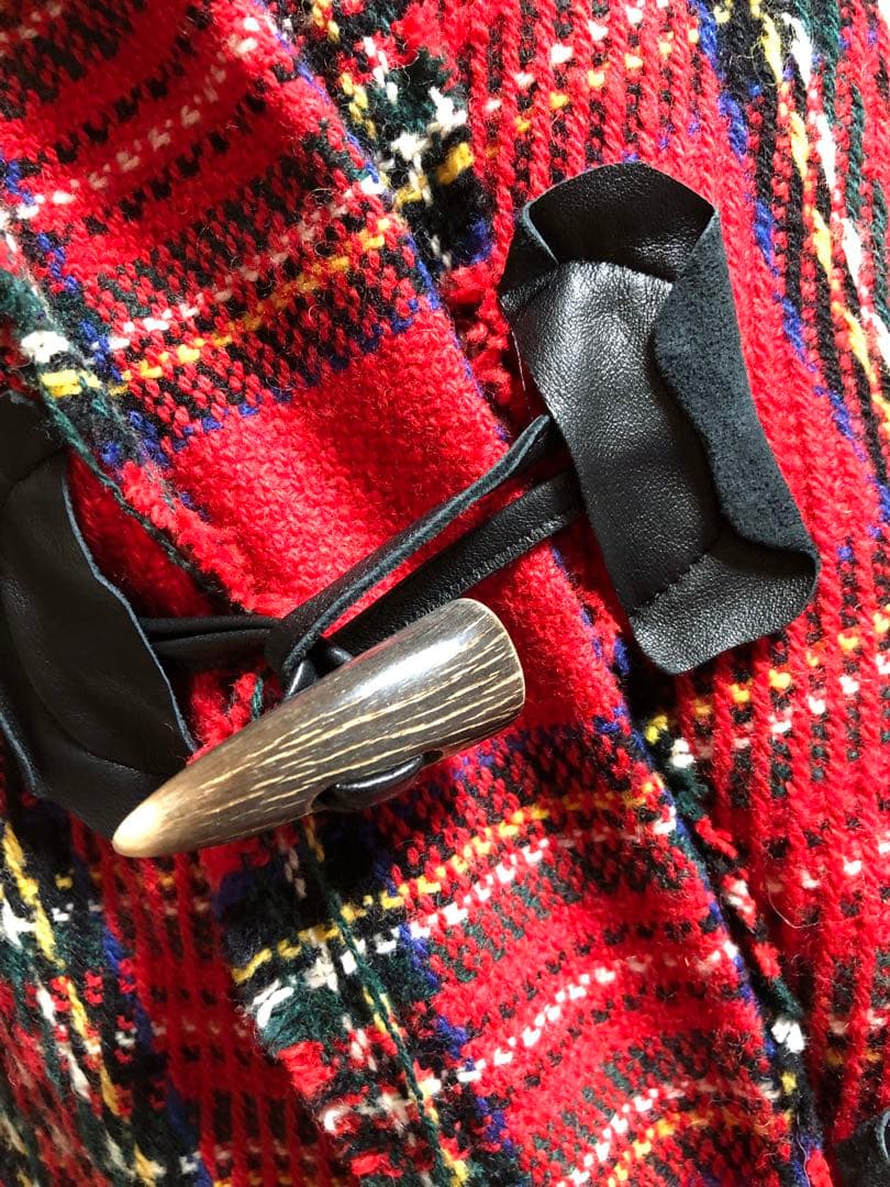 【美品】UNDERCOVER タータンチェック ダッフルコート 赤 S‐M