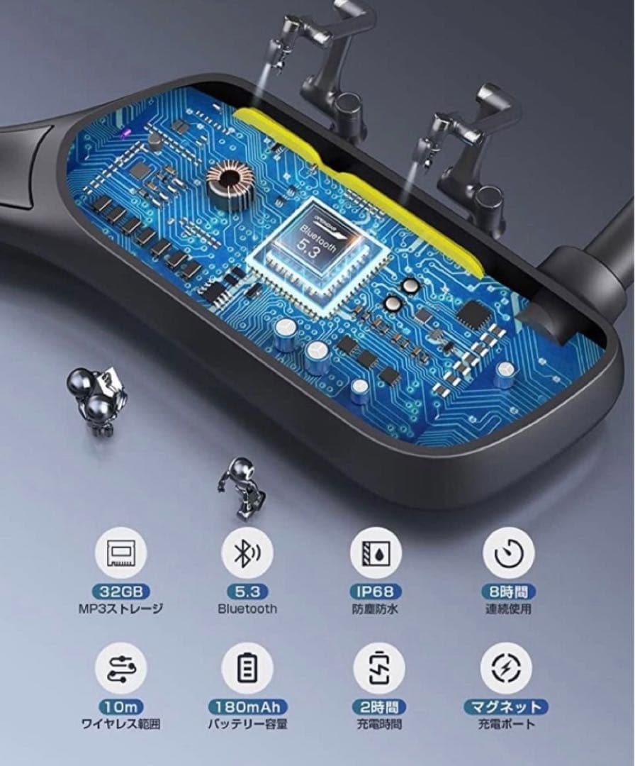 IP68防水 骨伝導イヤホン
