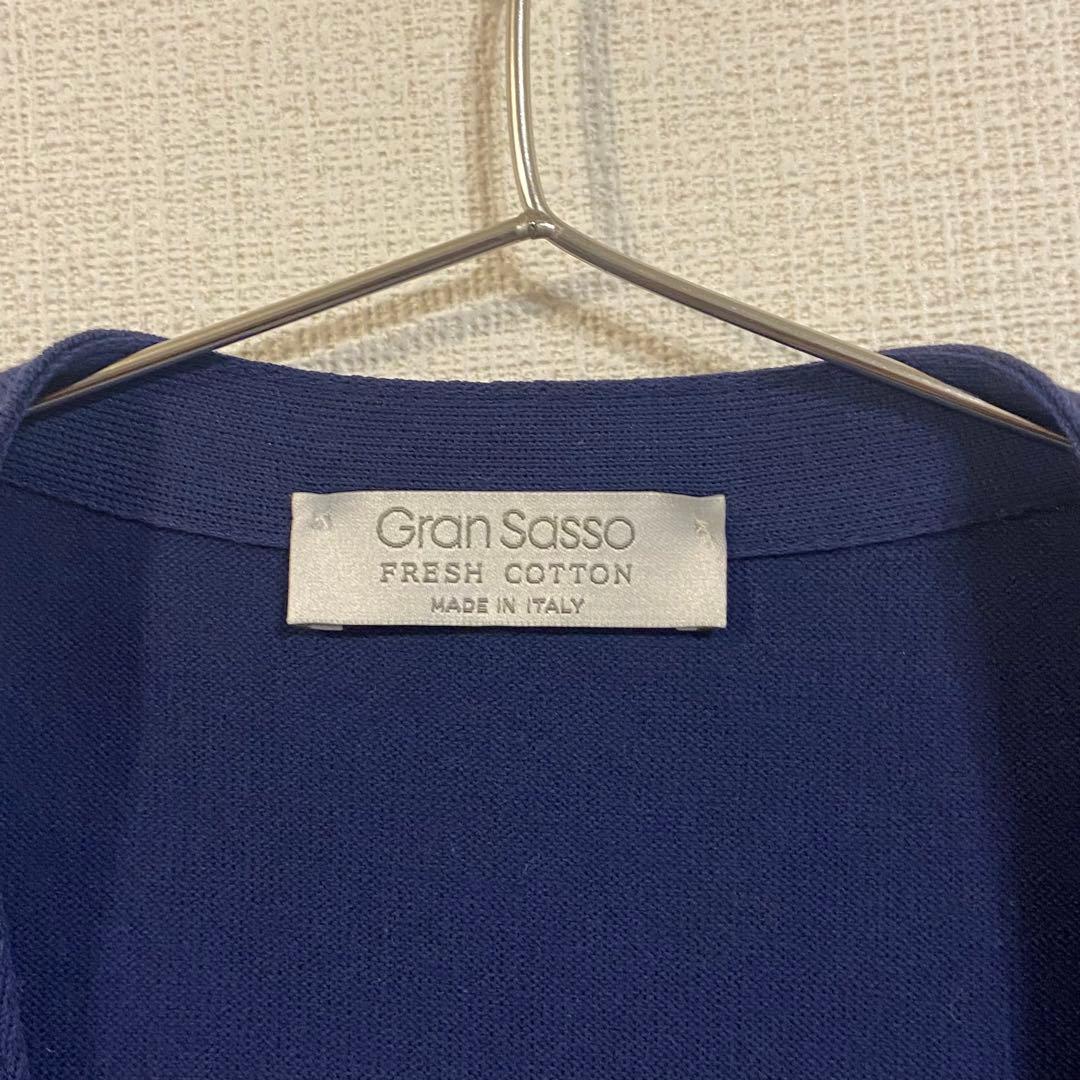 Gran Sasso グランサッソ ダブルジレ ニット ブルー 52 イタリア製