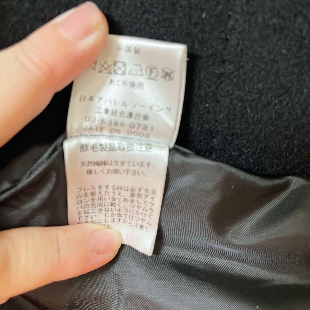 【新品未使用】3Ⅼブラックのコート　襟元はサガフォックス！