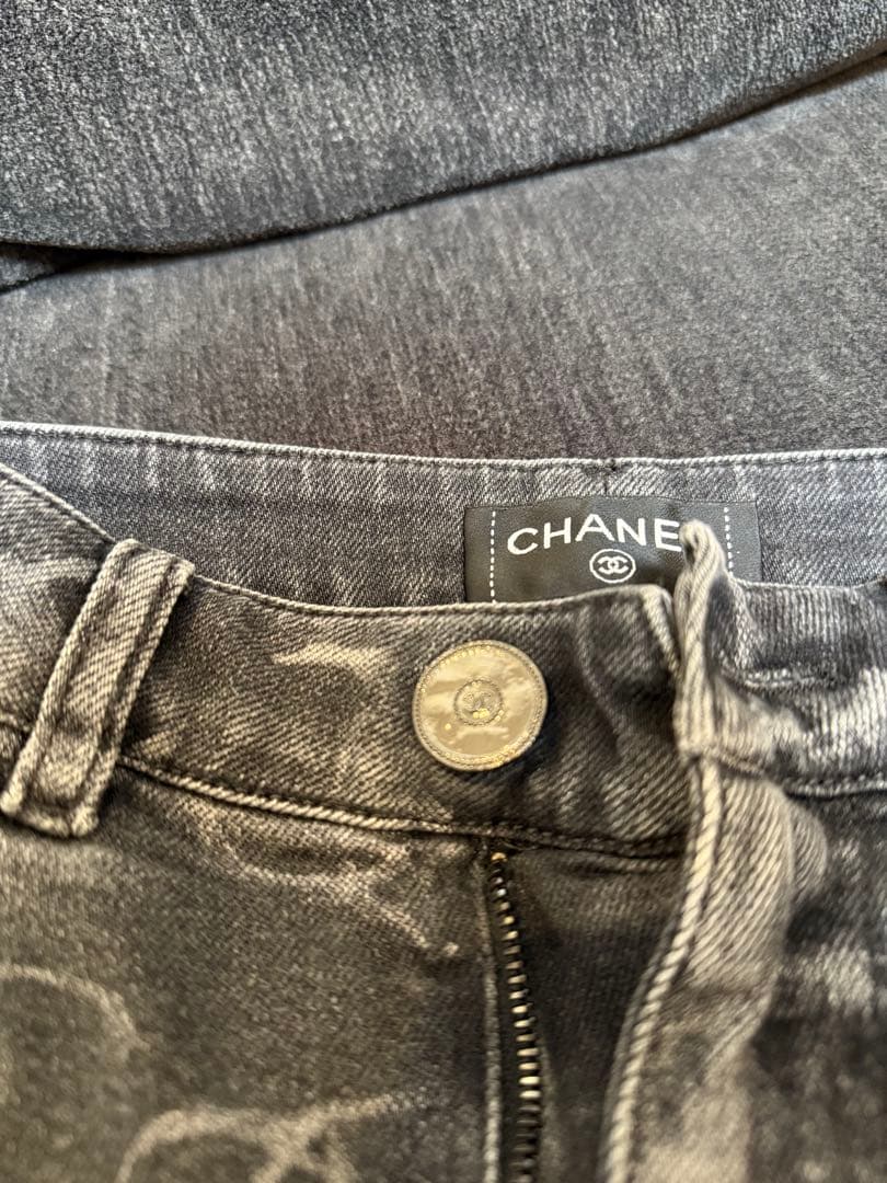 CHANEL シャネル　ココマーク　デニム　グレー　34