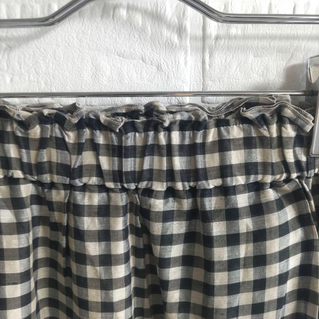 専用✨ebure　エブール リネンシルクチェックラップ風オーガンジースカート
