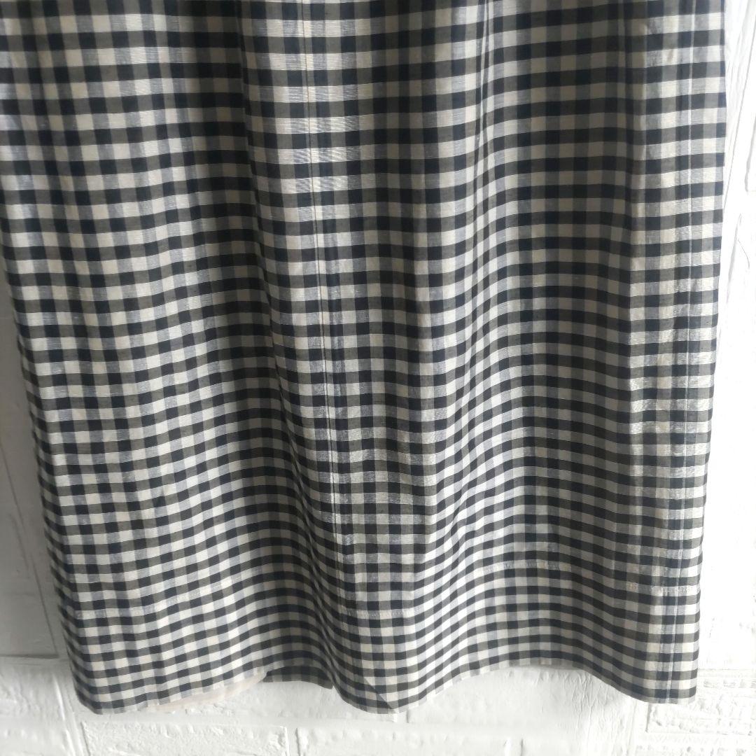 専用✨ebure　エブール リネンシルクチェックラップ風オーガンジースカート