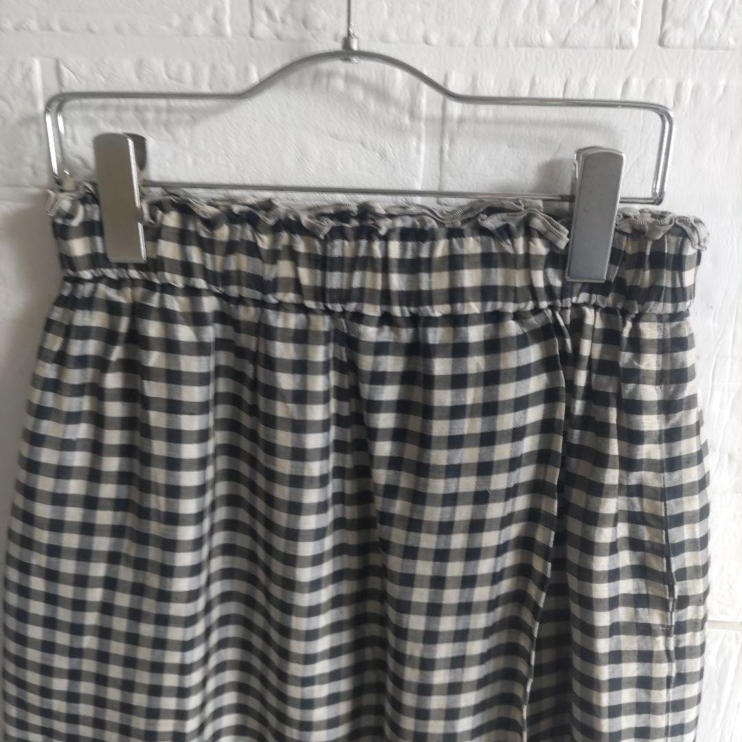 専用✨ebure　エブール リネンシルクチェックラップ風オーガンジースカート