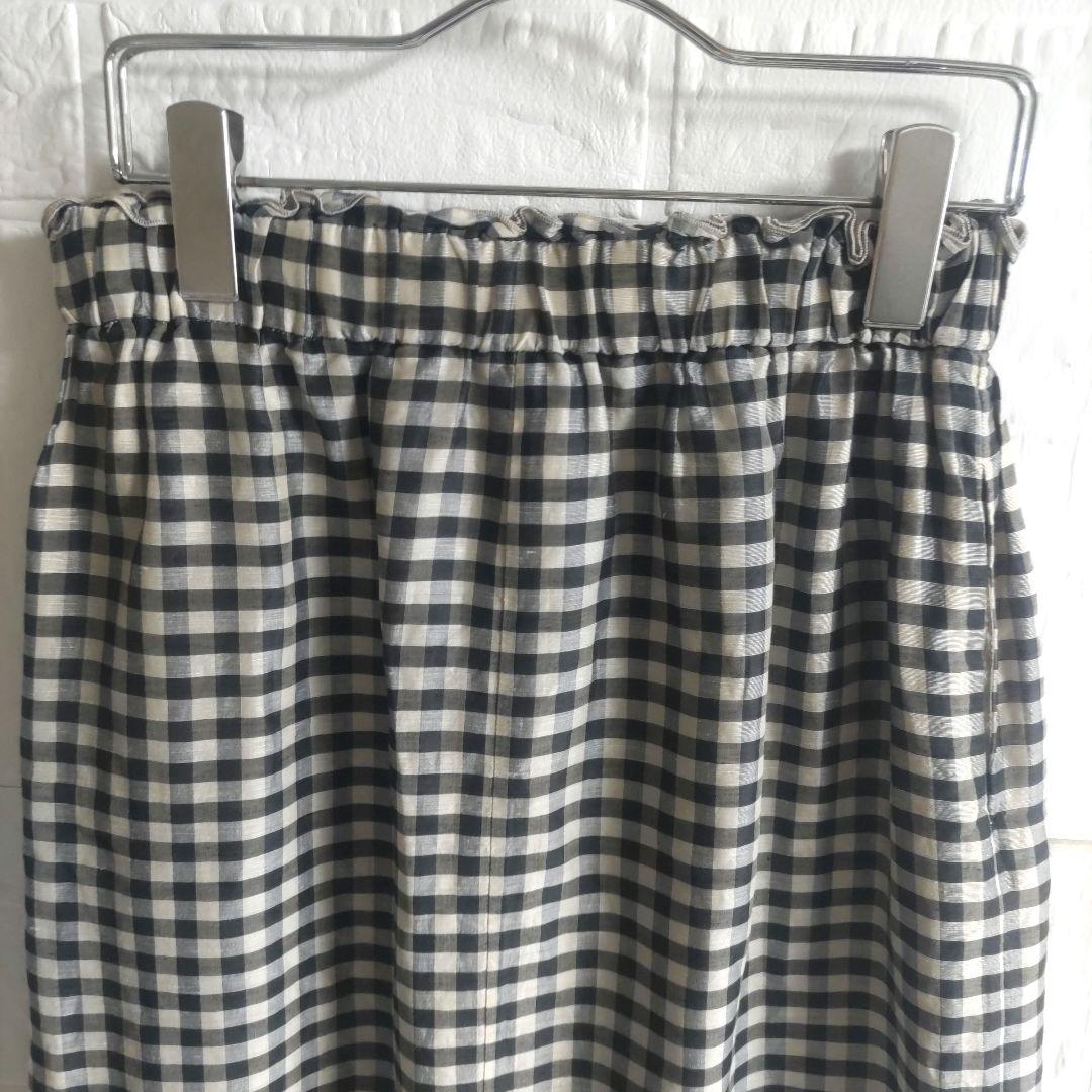 専用✨ebure　エブール リネンシルクチェックラップ風オーガンジースカート