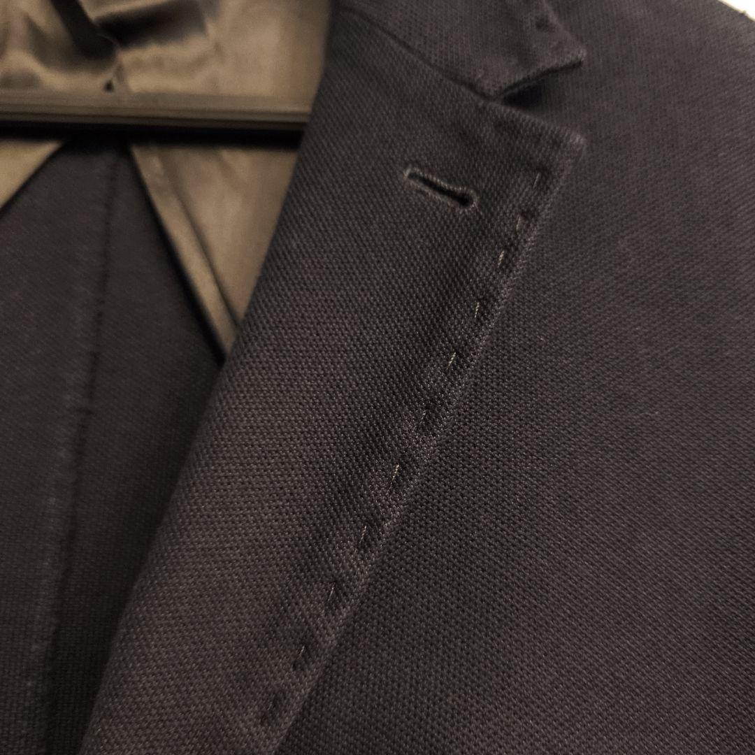 LANVIN ネイビー ジャケット 本切羽、襟ステッチ