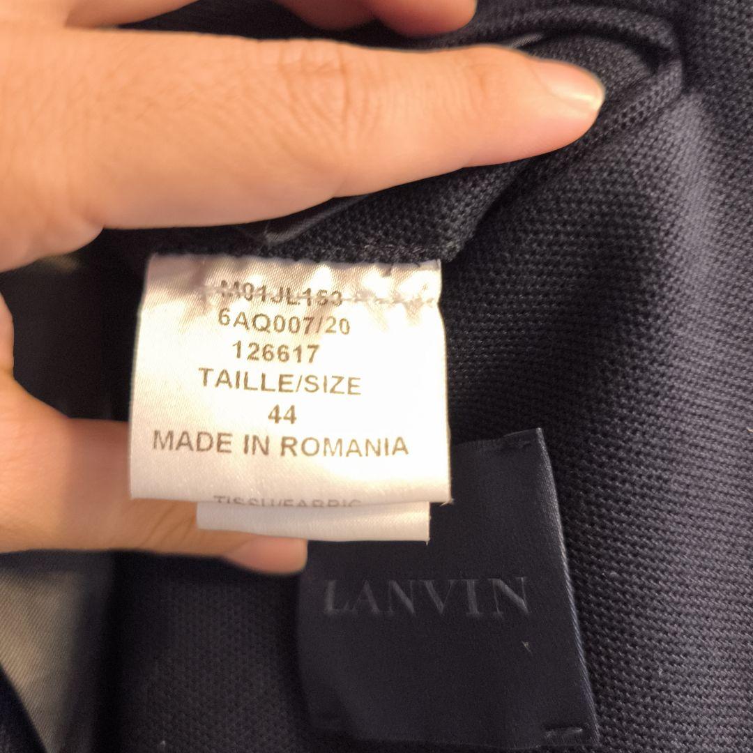 LANVIN ネイビー ジャケット 本切羽、襟ステッチ
