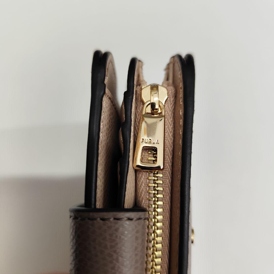 FURLA 二つ折り財布 グレー レザー　新品