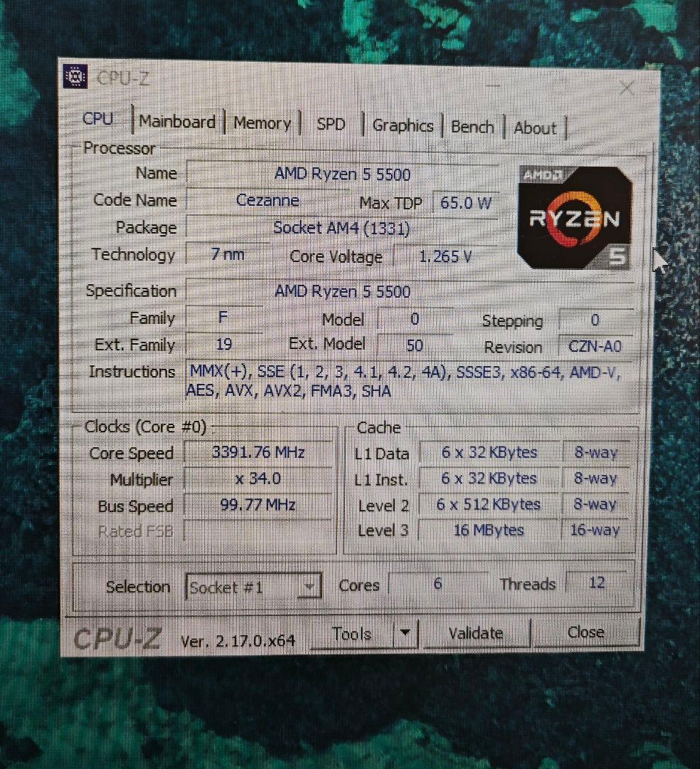 CPU AMD Ryzen 5 5500 CPU