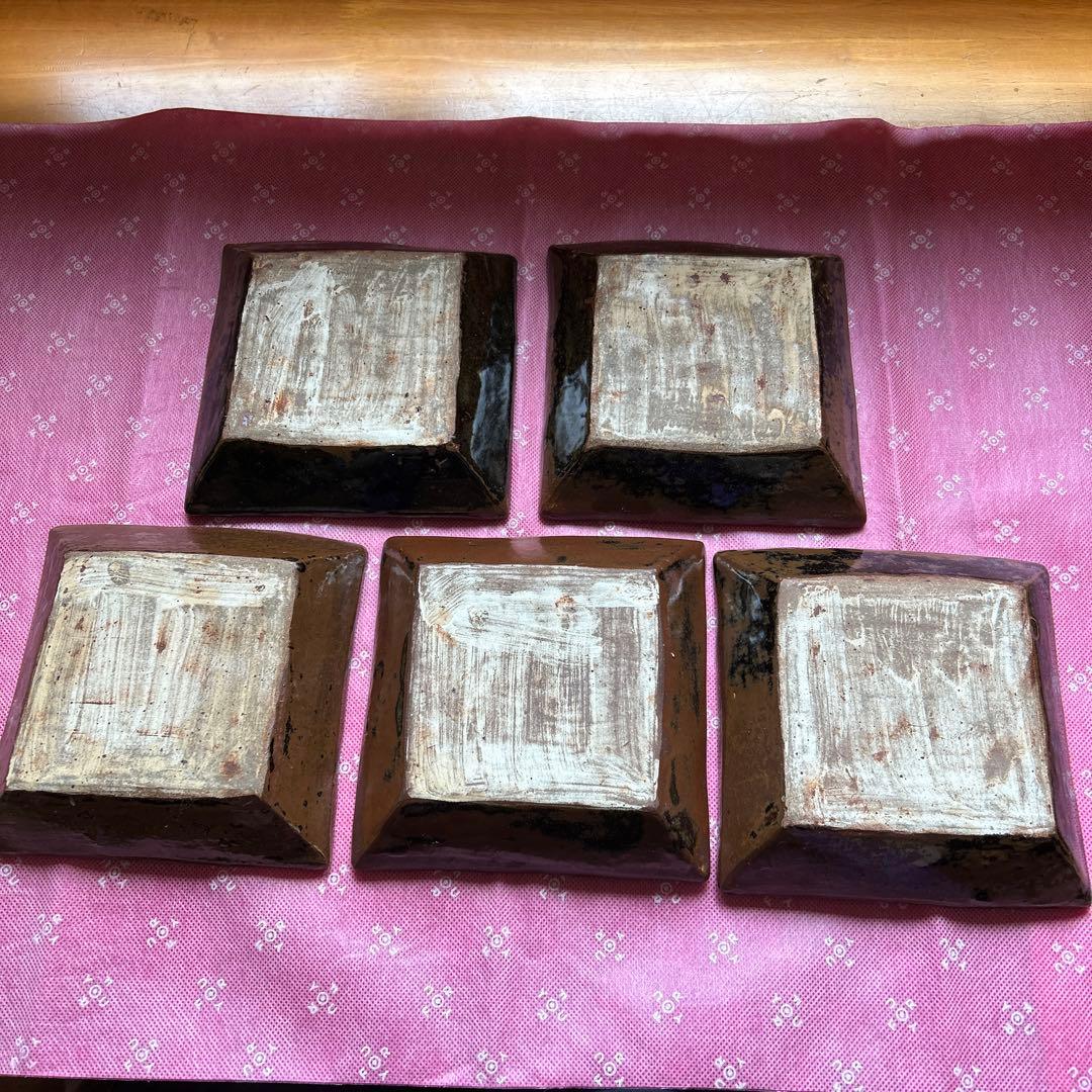 沖縄　やちむん　角皿　５個セット