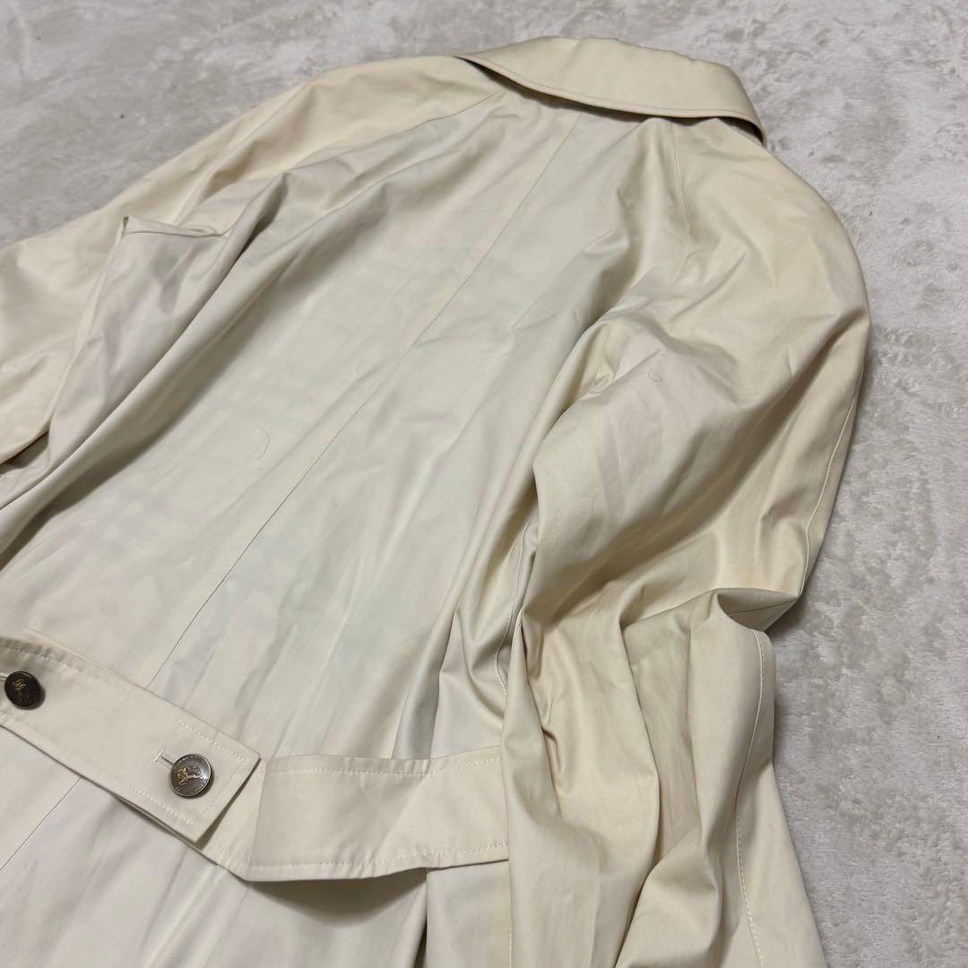 美品　バーバリーズ　ステンカラーコート　ホースボタン　L ベージュ　チェック