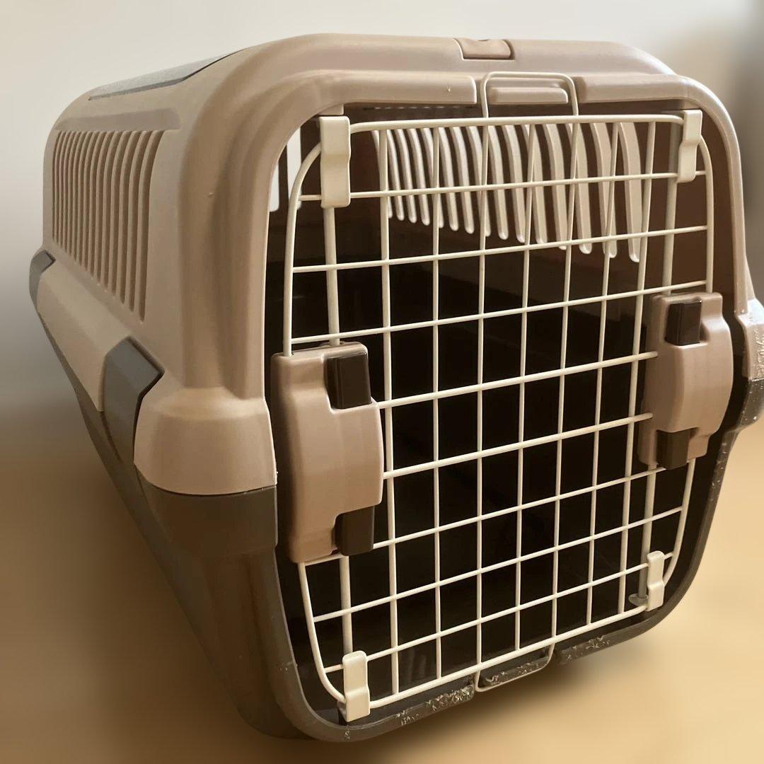リッチェル キャンピングキャリーダブルドア 小型犬・猫用ダークブラウン Mサイズ