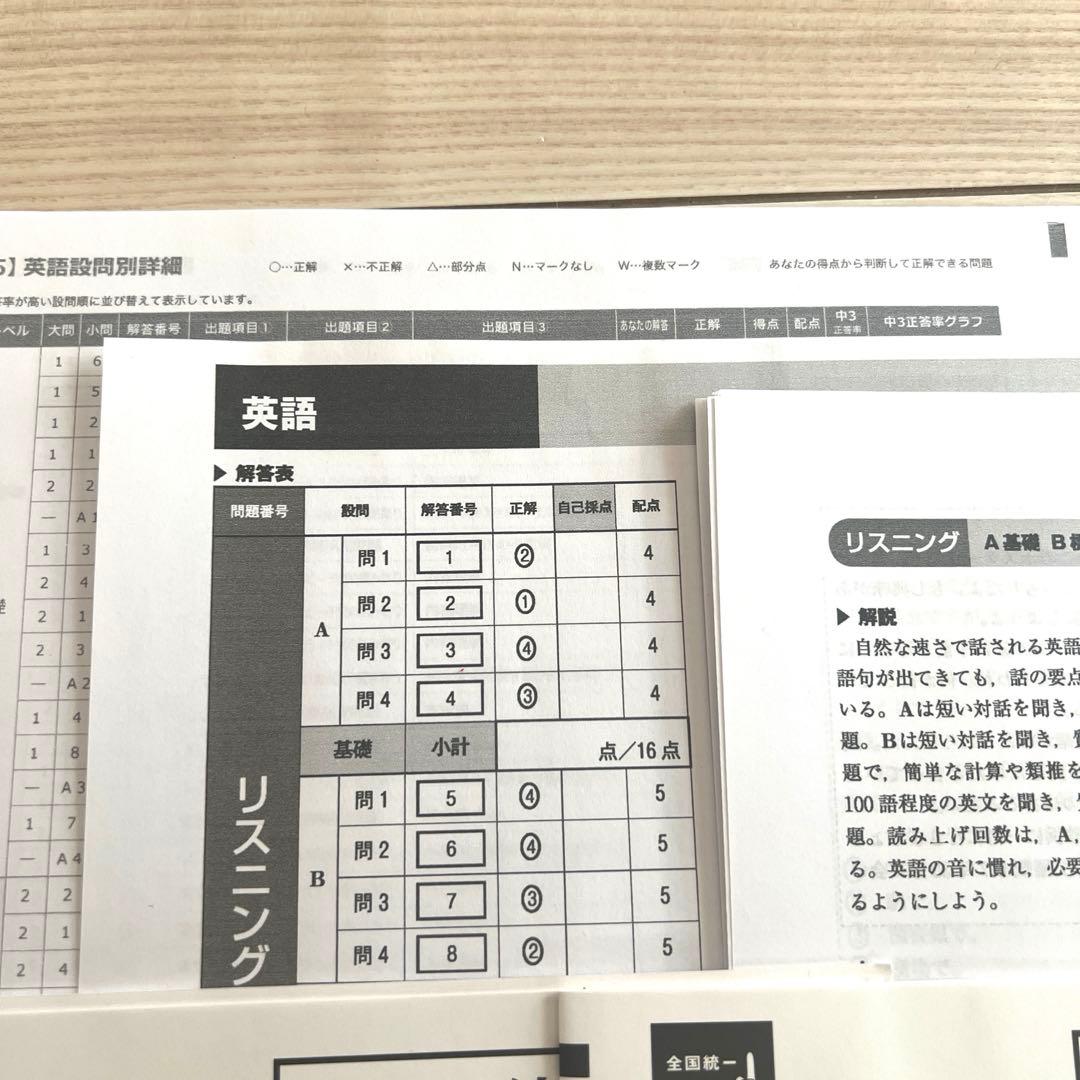 東進　全国統一中学生テスト（全学年統一部門）2025年5月　未使用原本！解説付き