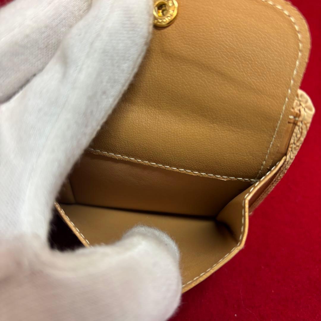 セリーヌ CELINE マカダム 二つ折り 財布 ベージュ PVC レザー