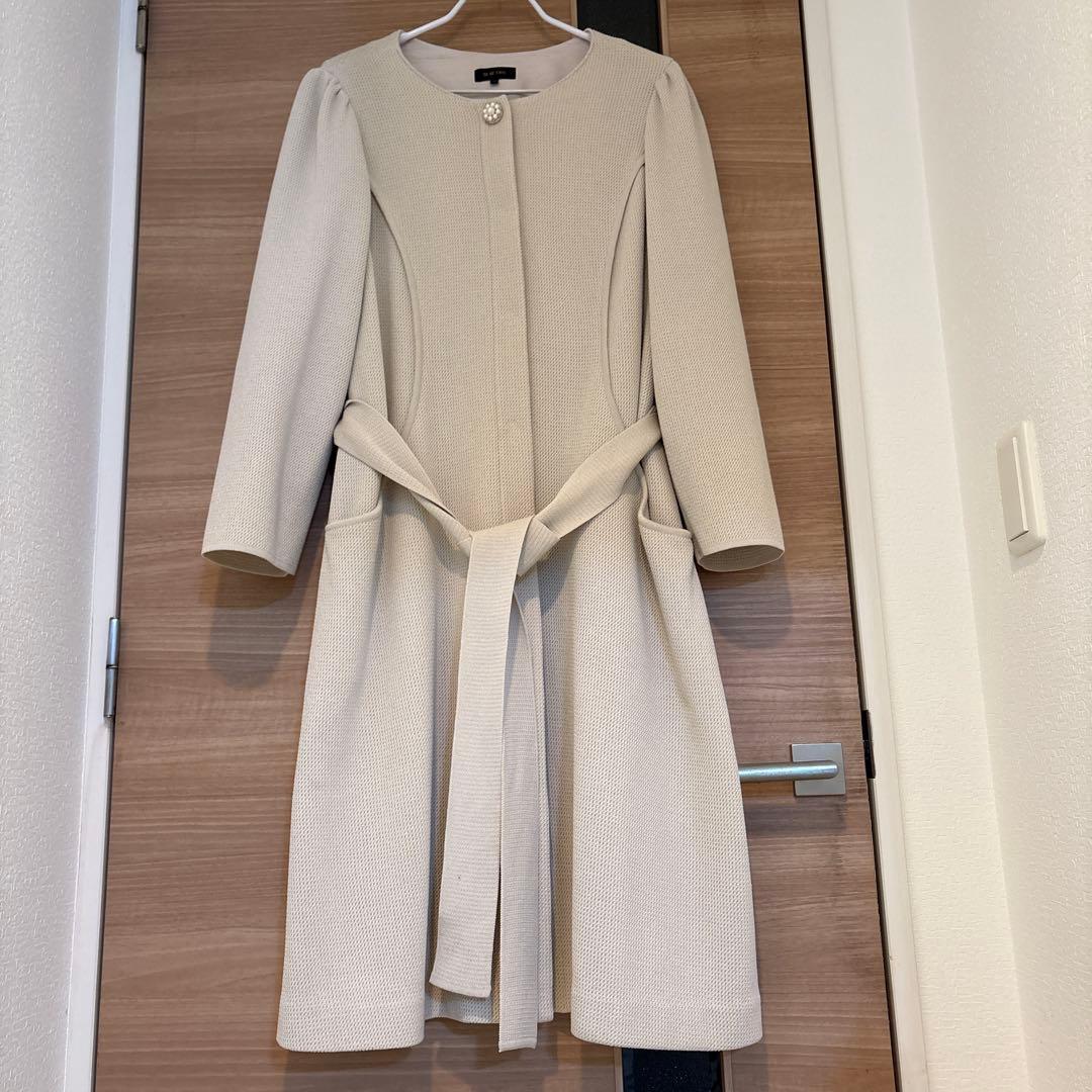 TO BE CHIC トゥービーシック 上品ロングコート ベルト付き　46