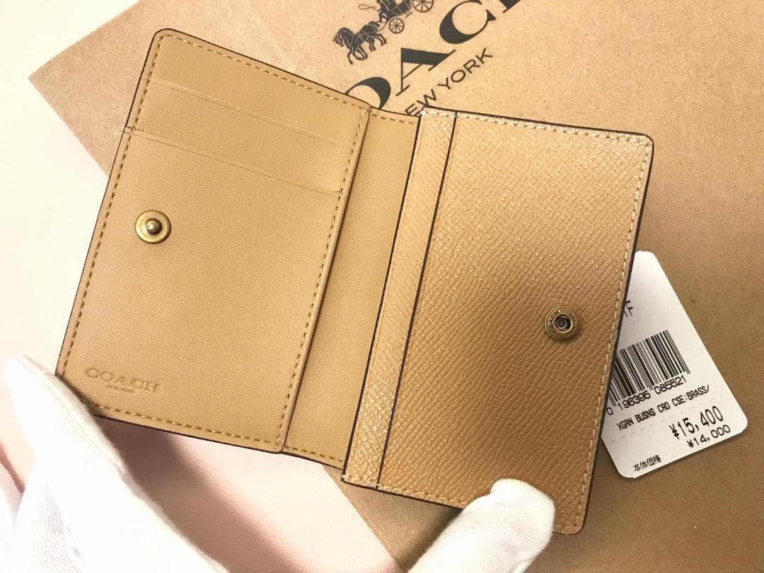 Marin 新品 coach ビジネス カード ケース トフィー
