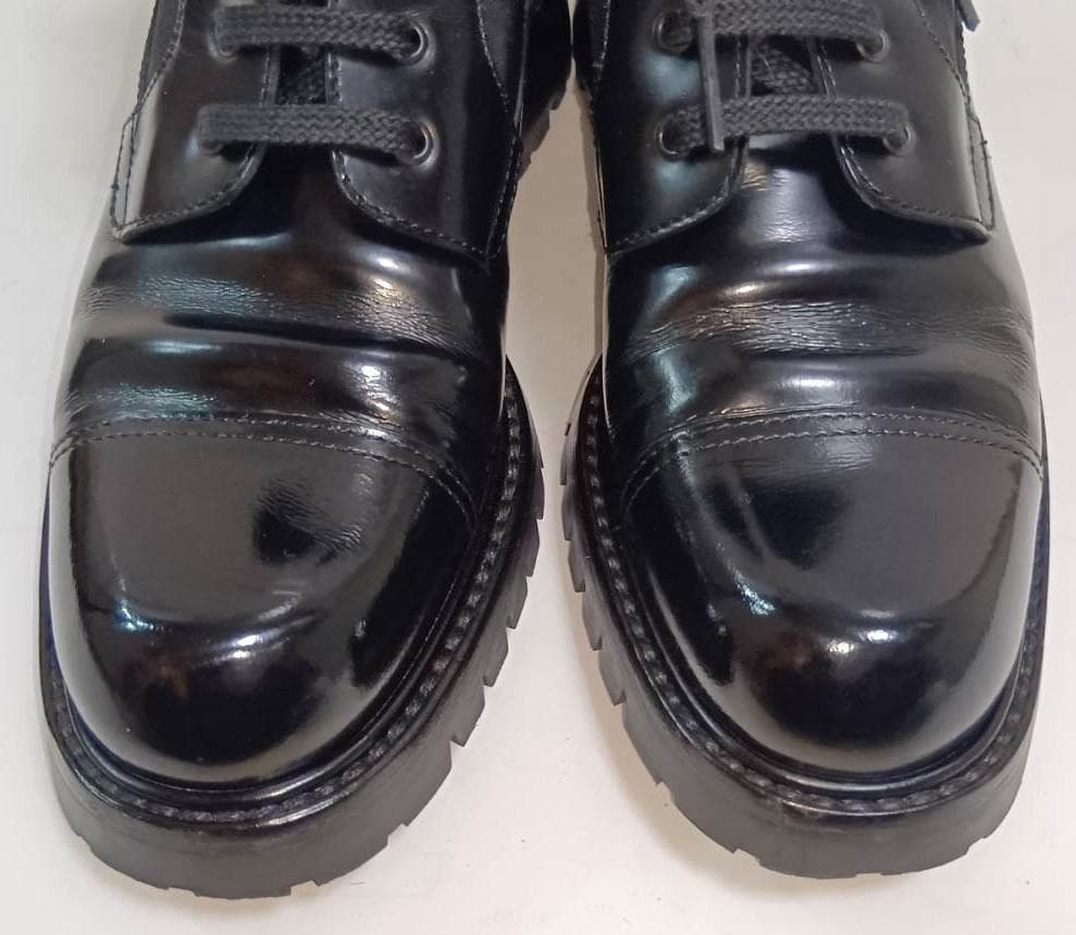 R*n様 PRADA プラダ コンバットブーツ 23cm ブラッシュドレザー×ナ