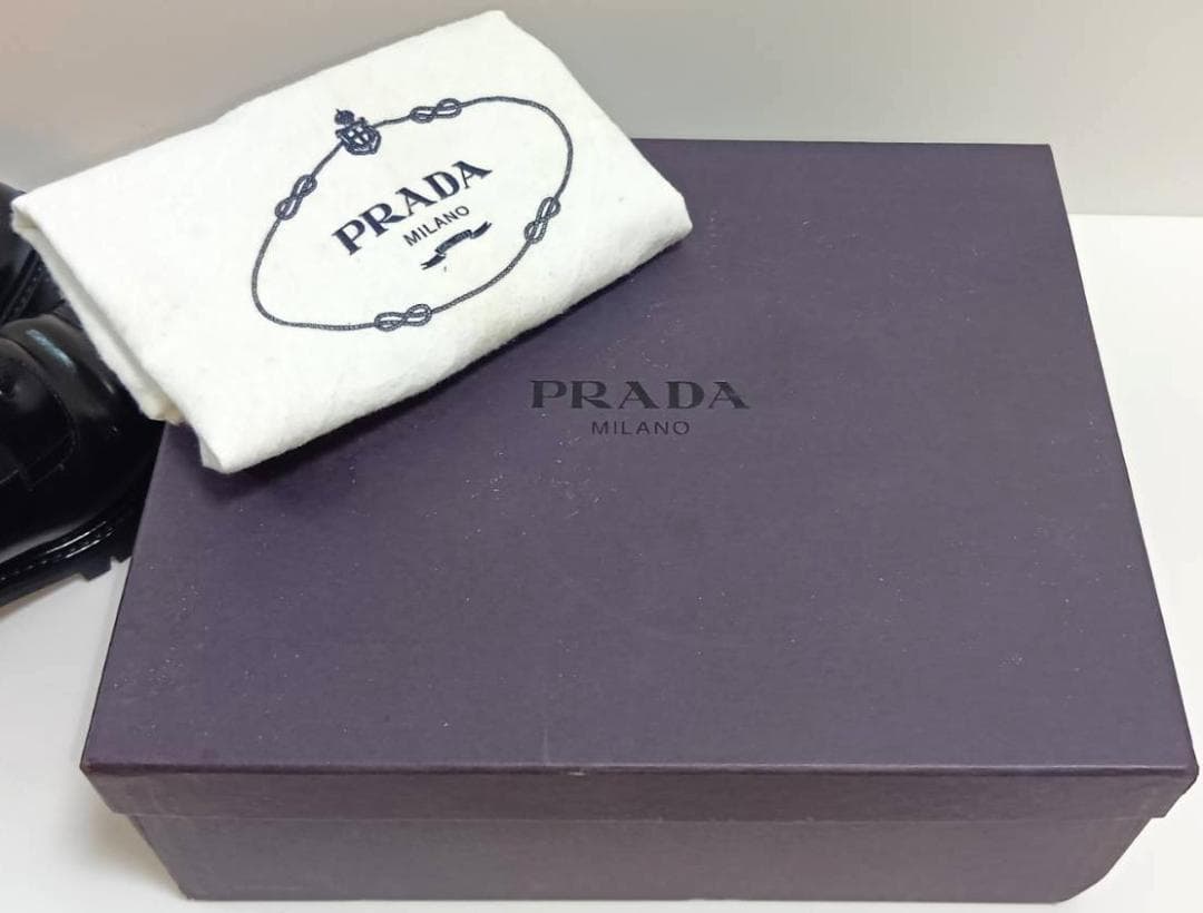 R*n様 PRADA プラダ コンバットブーツ 23cm ブラッシュドレザー×ナ