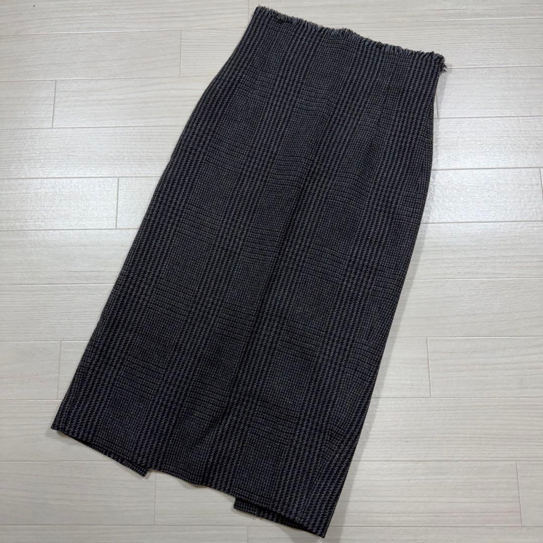 極美品 ウィムガゼット グレンチェック タイトスカート S