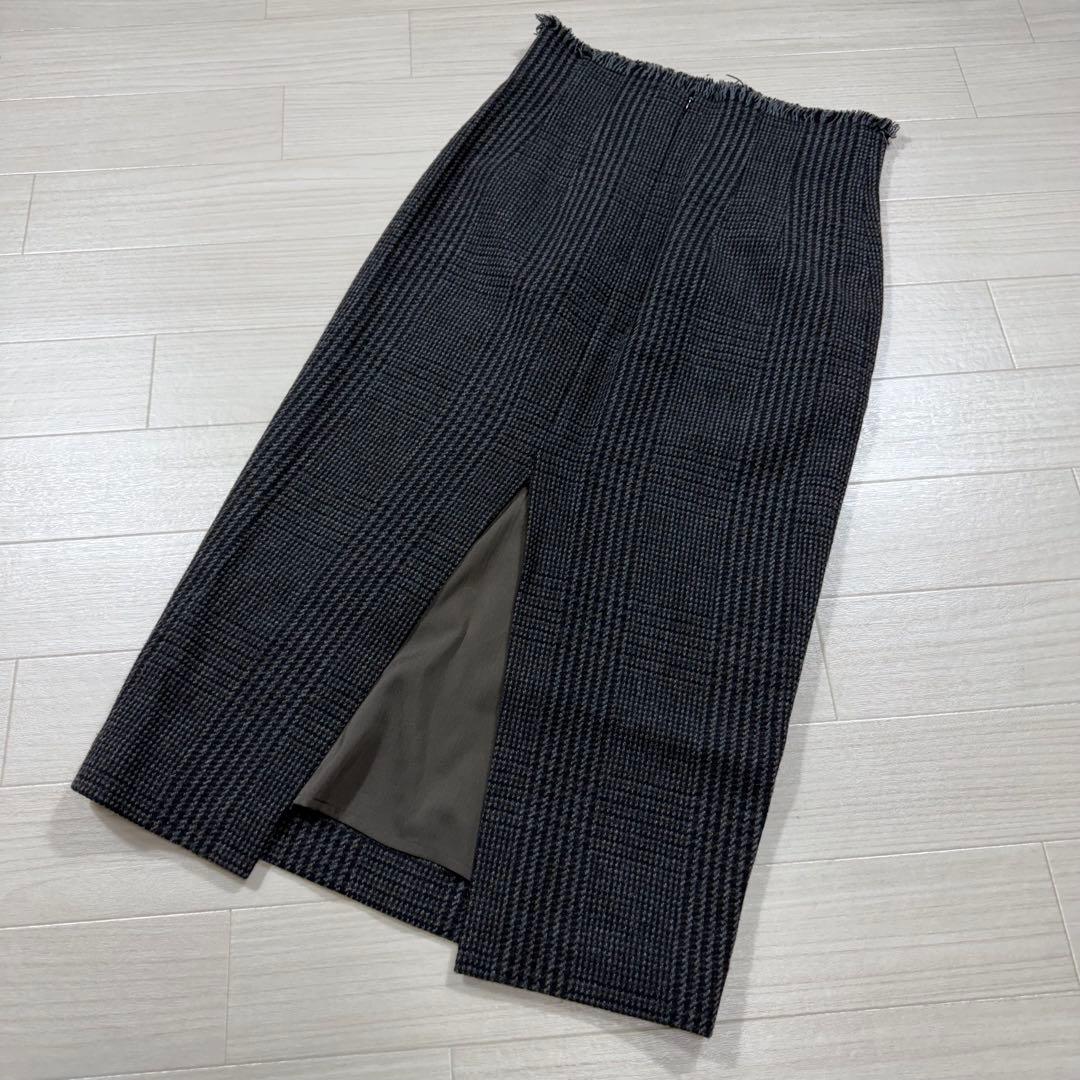 極美品 ウィムガゼット グレンチェック タイトスカート S