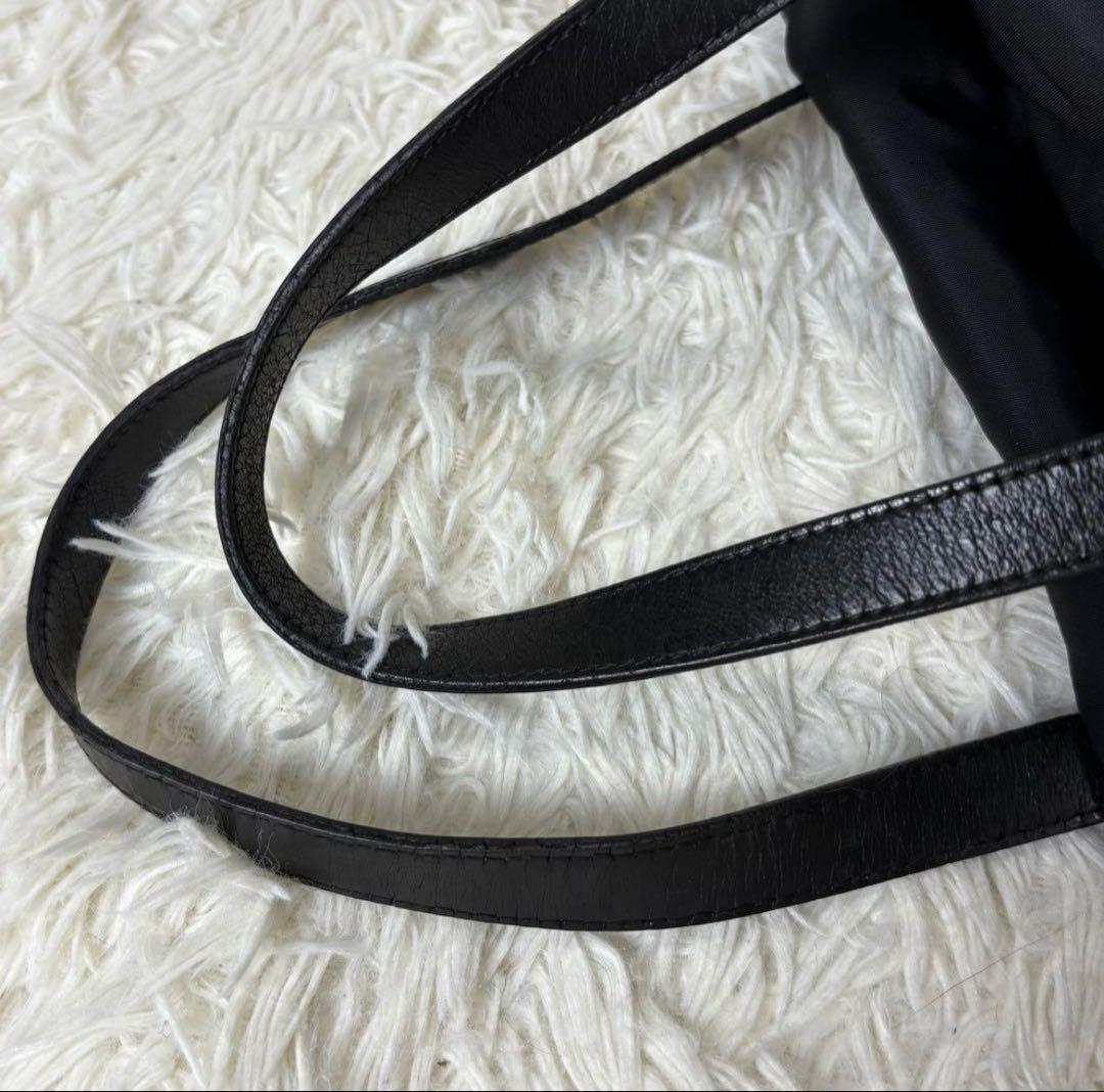 PRADA ミニボストンバッグ 三角ロゴ ナイロン レザー ブラック