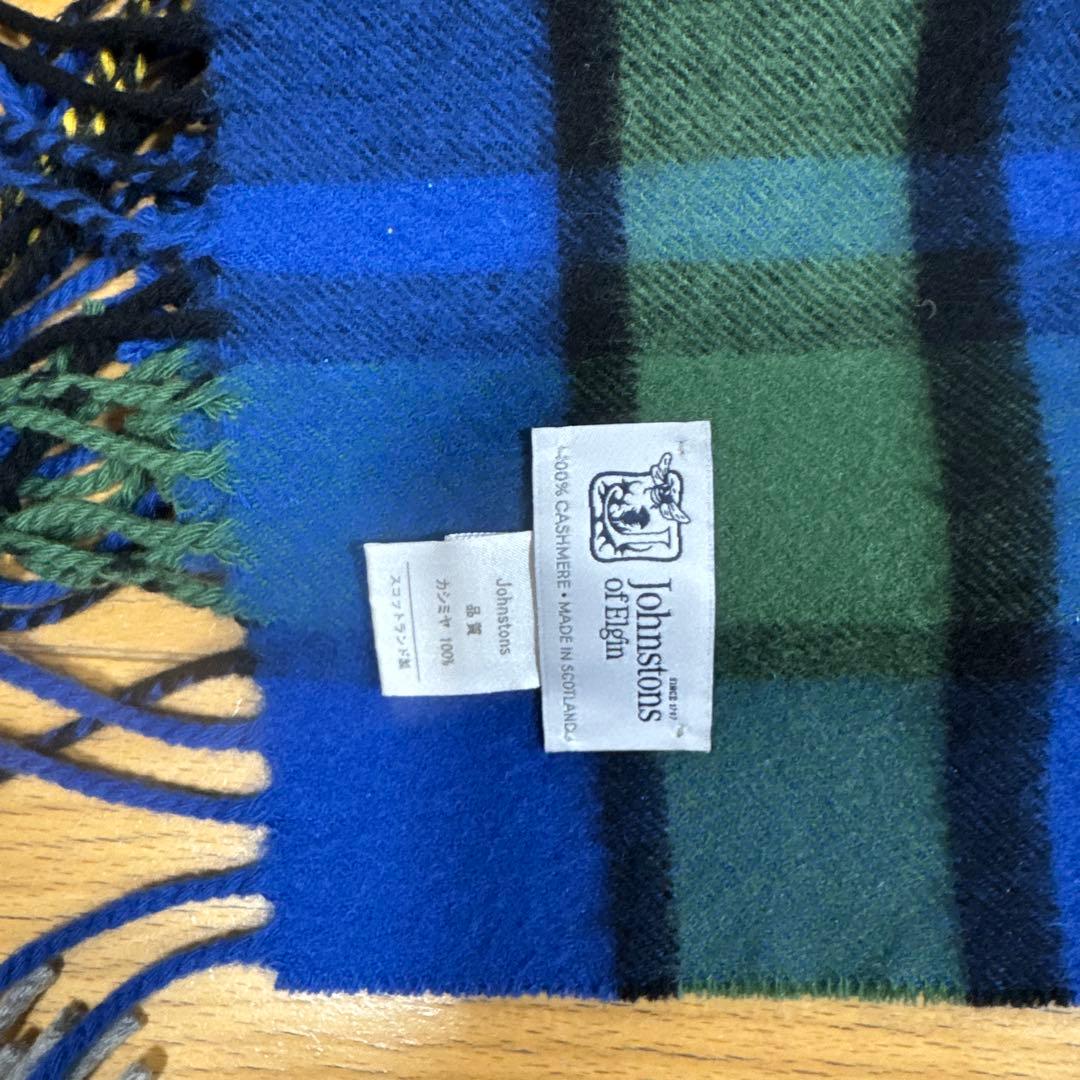 【美品】ジョンストンズ　大判カシミヤストール エストネーション別注　エリバンク
