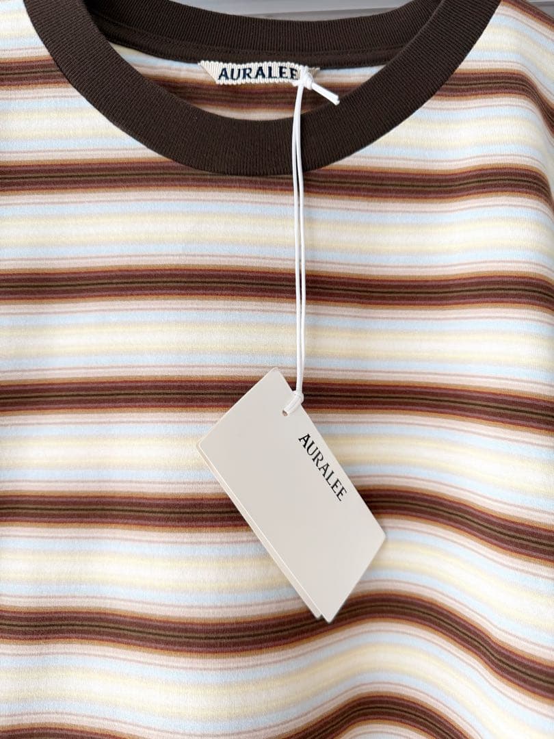 トップス AURALEE GRADIENT STRIPE JERSEY L/S TEE 5