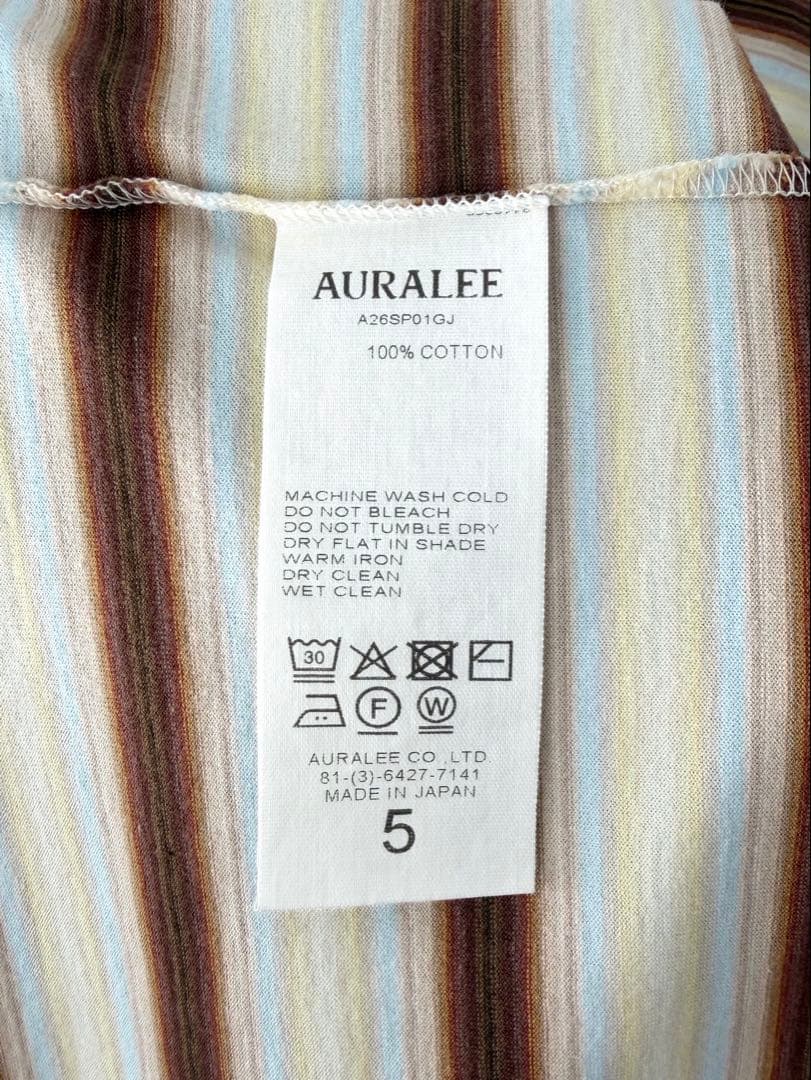 トップス AURALEE GRADIENT STRIPE JERSEY L/S TEE 5
