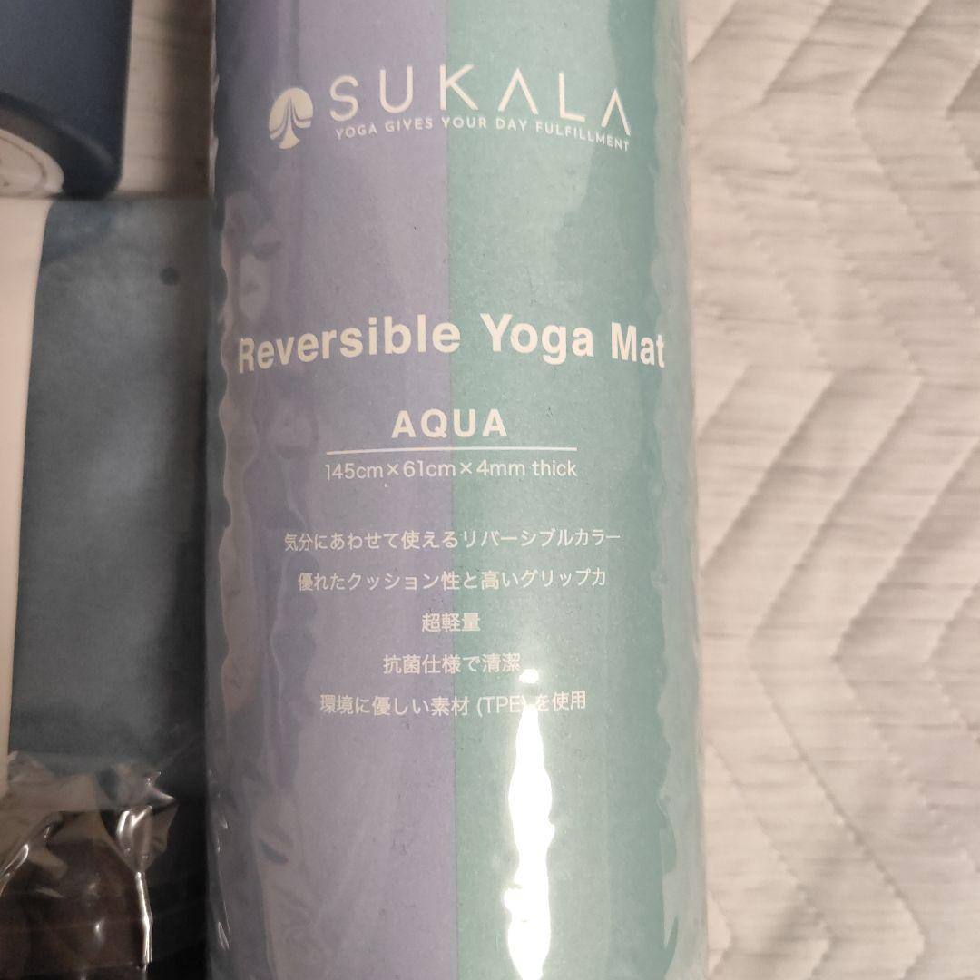 SUKALA リバーシブルヨガマット　ボトル　ヨガマットバッグ　ヨガラグ　4点