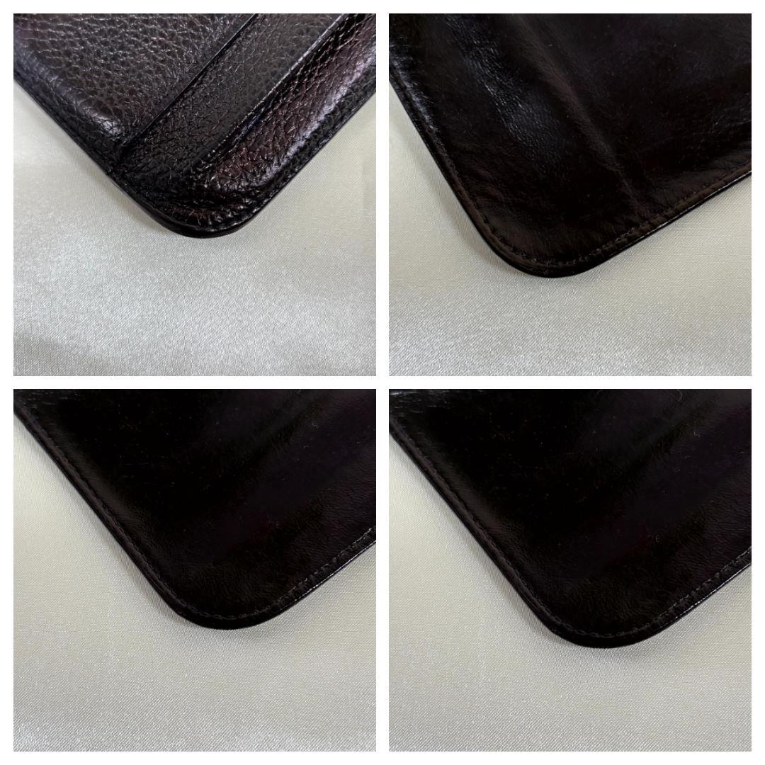 HERMES エルメス ドゴン ブラック レザー 二つ折り財布