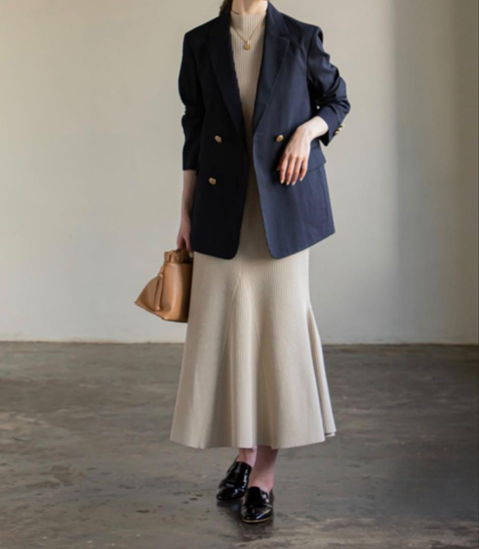 【美品✨金ボタン✨近年】NOBLE 麻ストレッチダブルブレストジャケット