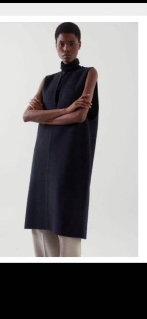 COS ノースリーブ ネイビー ワンピース EUR 34
