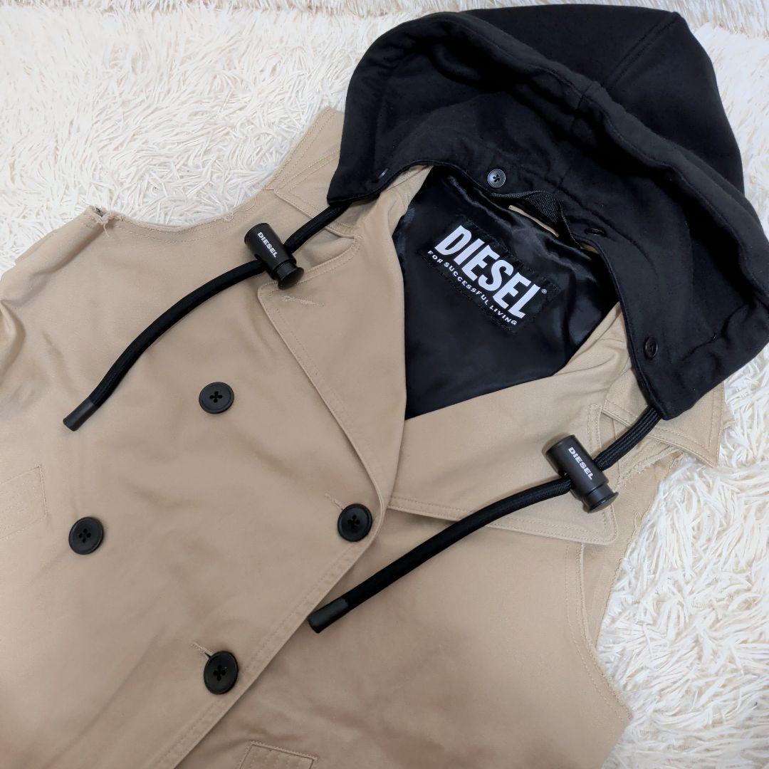 【極美品】【完売品】ディーゼル DIESEL コートトレンチベストコート　フード