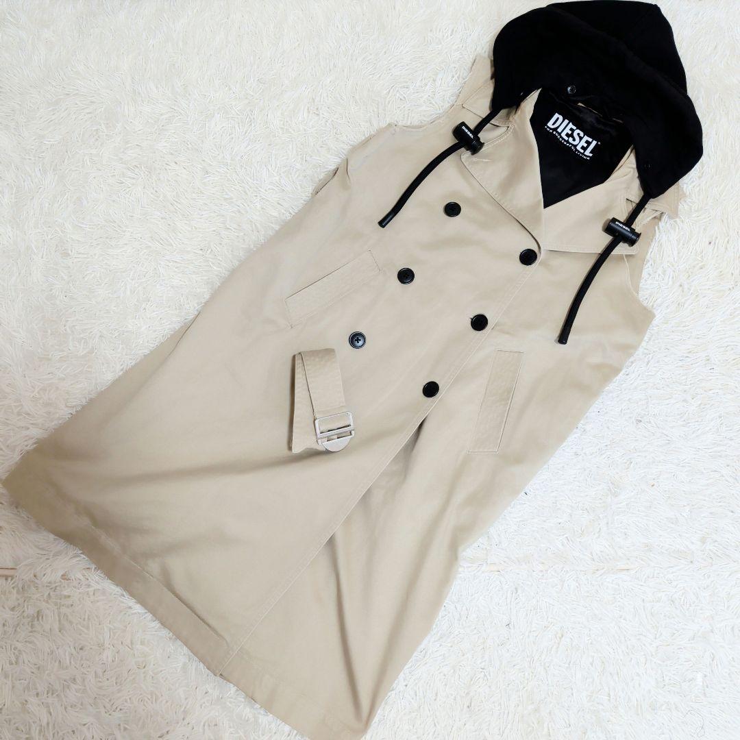 【極美品】【完売品】ディーゼル DIESEL コートトレンチベストコート　フード