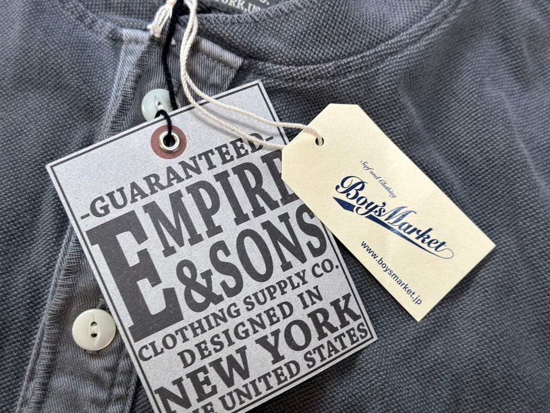 EMPIRE＆SONS 2025ボーイズマーケット別注　ヘンリーネック T　黒