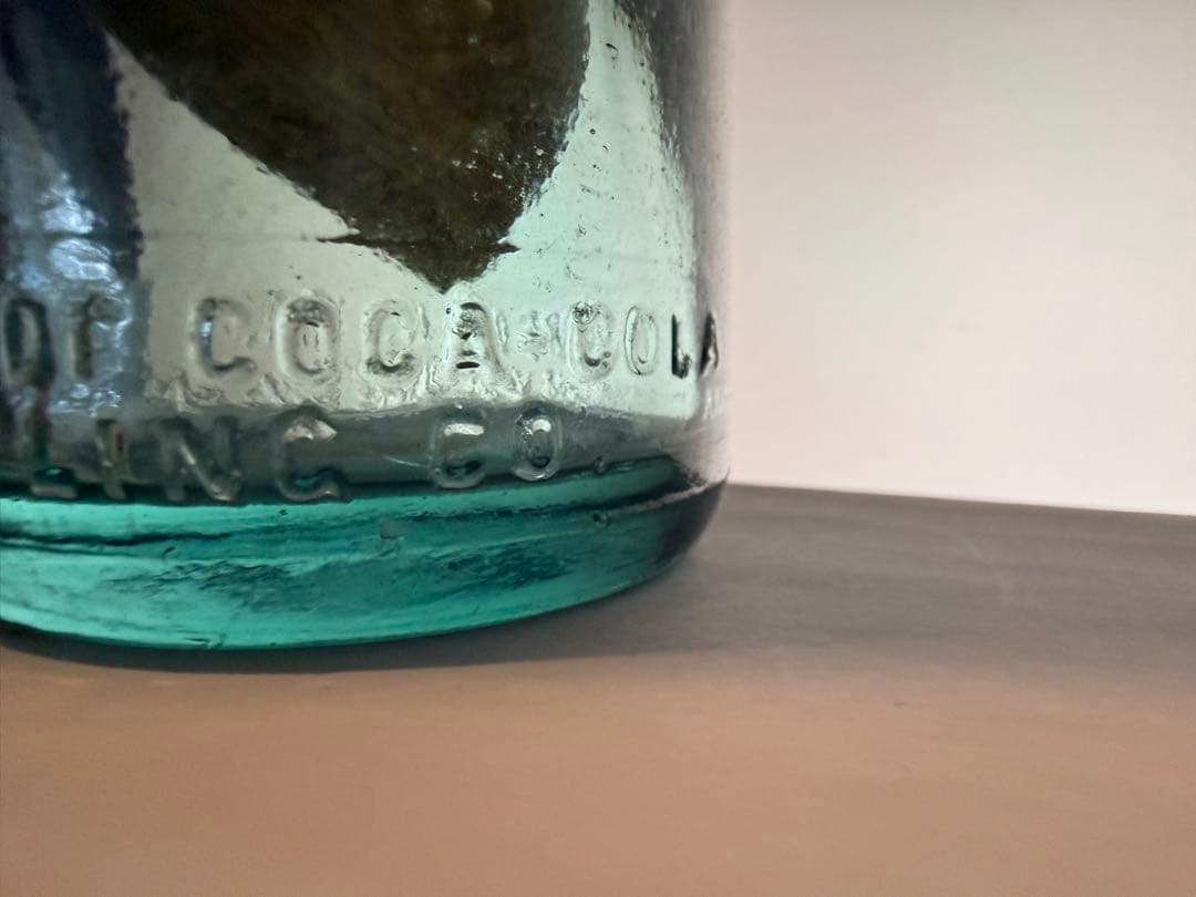 E9 秘蔵品　1900-10年代 コカコーラ ボトル ラベル付　瓶