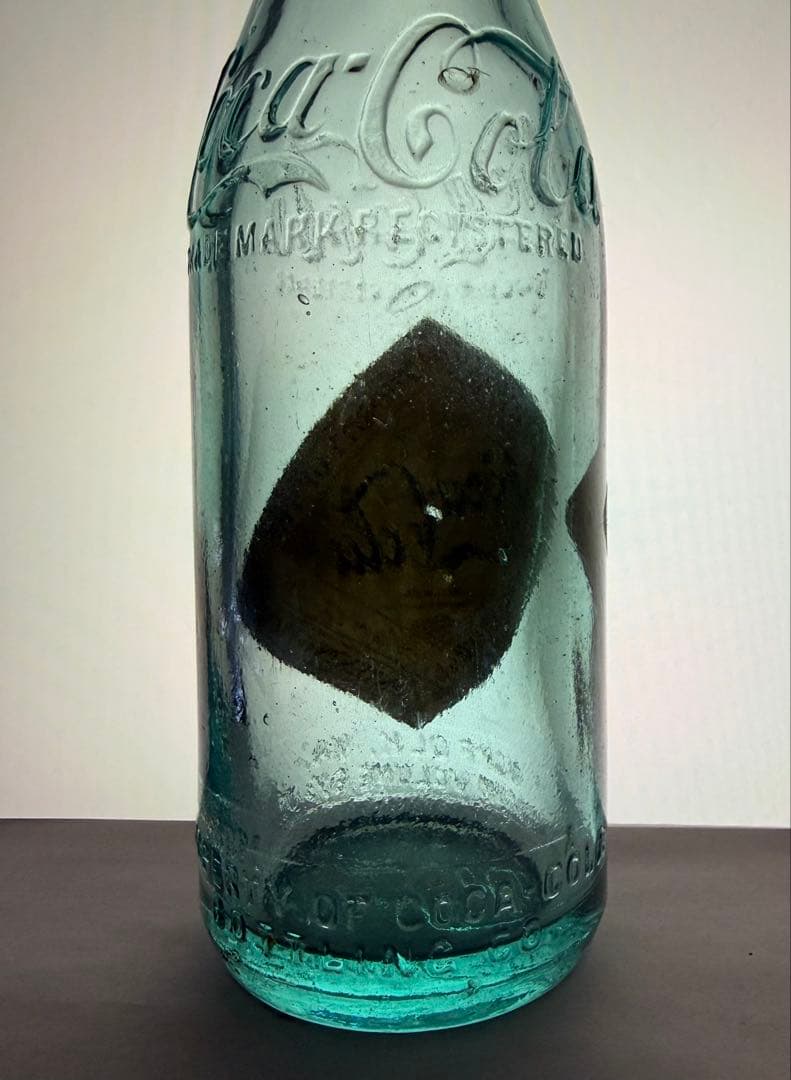 E9 秘蔵品　1900-10年代 コカコーラ ボトル ラベル付　瓶