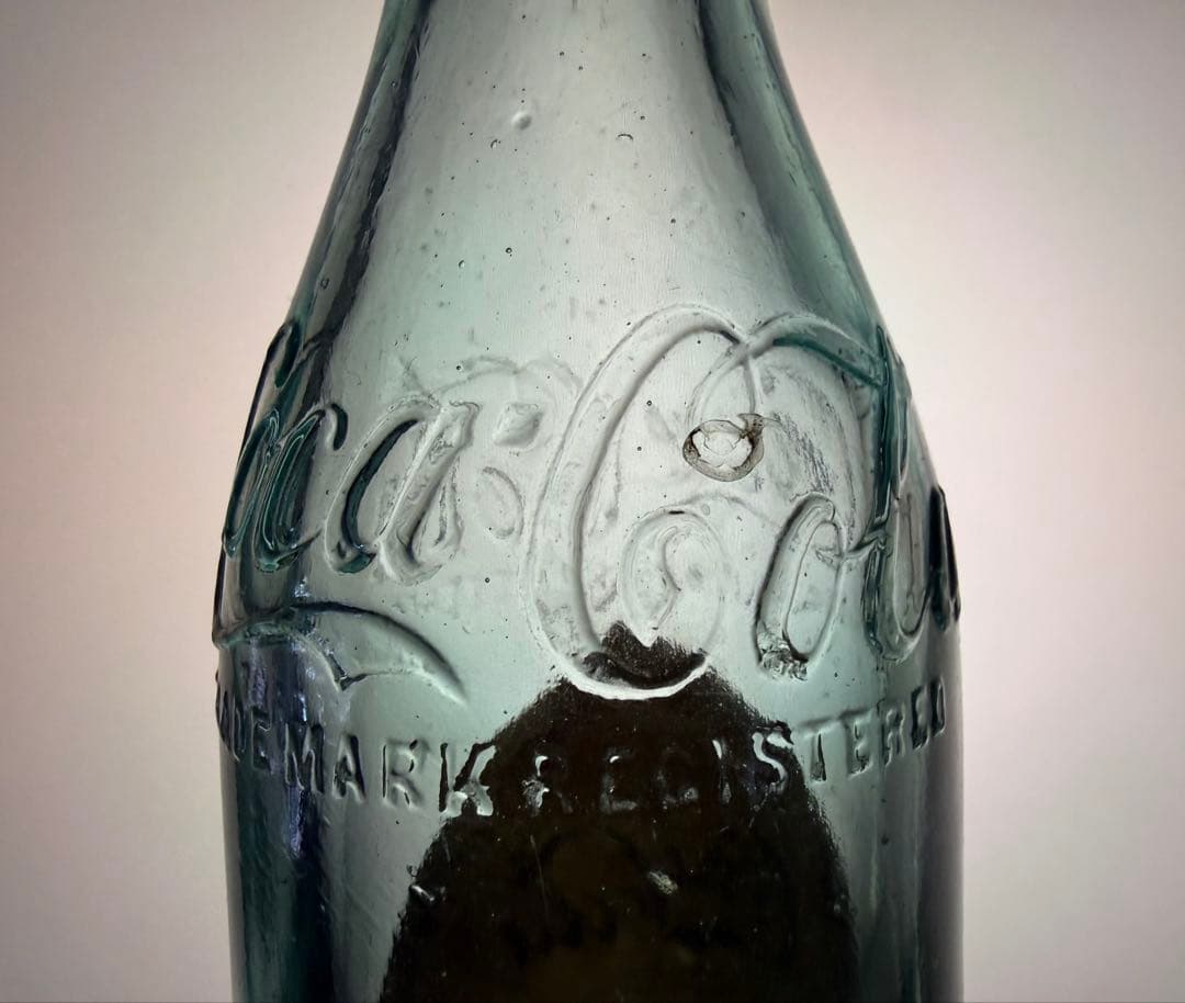 E9 秘蔵品　1900-10年代 コカコーラ ボトル ラベル付　瓶