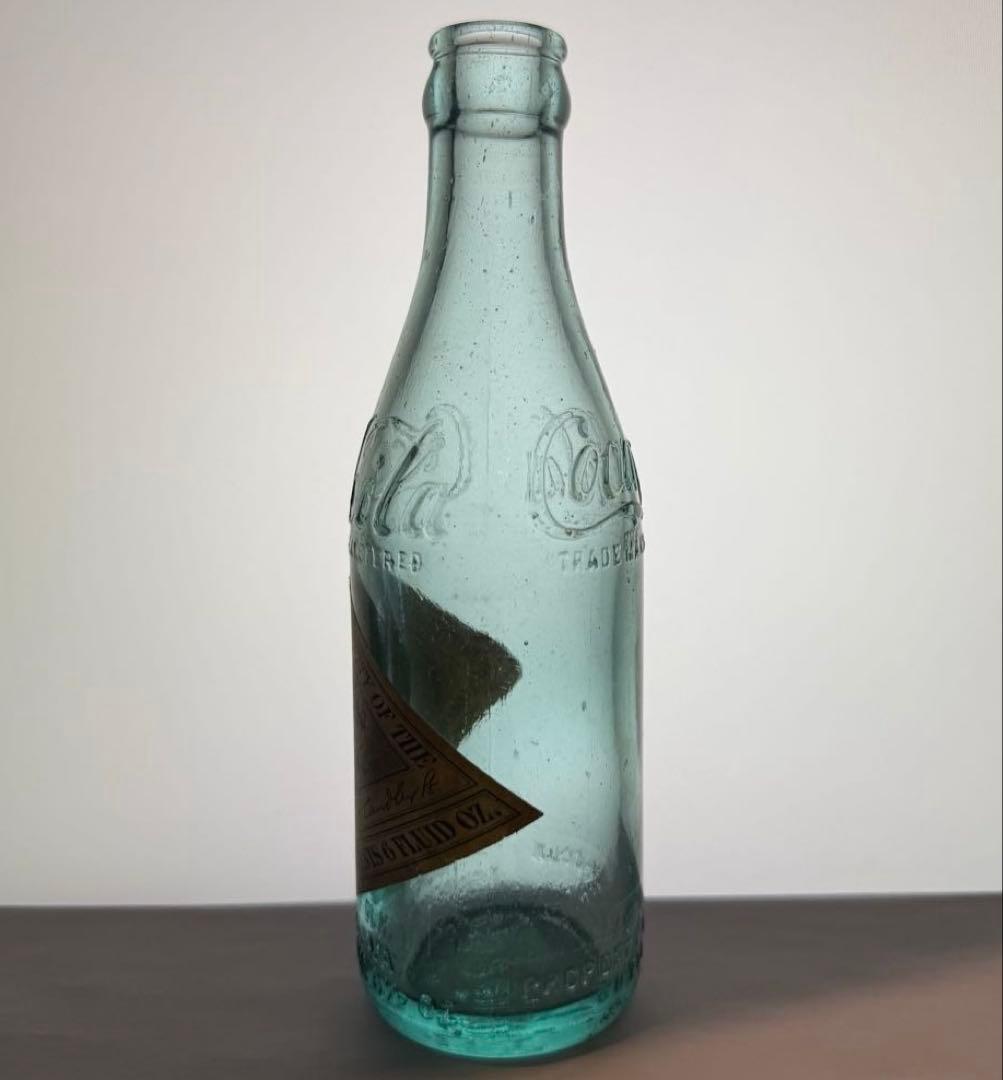 E9 秘蔵品　1900-10年代 コカコーラ ボトル ラベル付　瓶