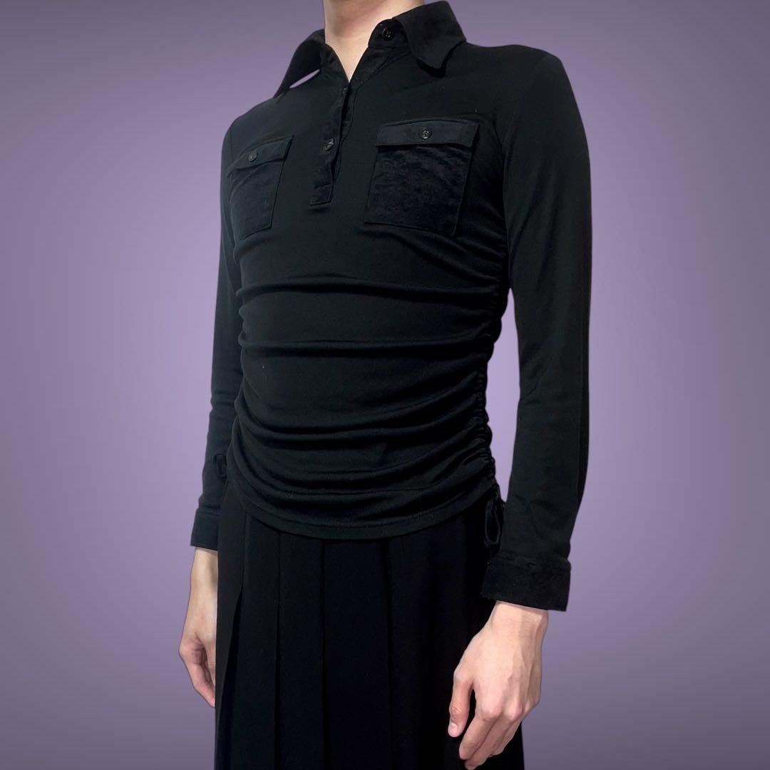 トップス Gather black polo shirts