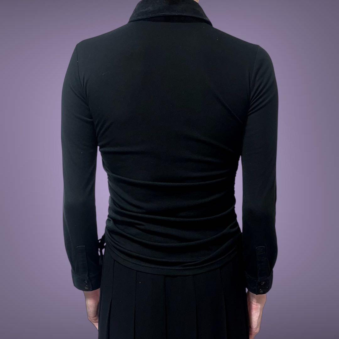 トップス Gather black polo shirts