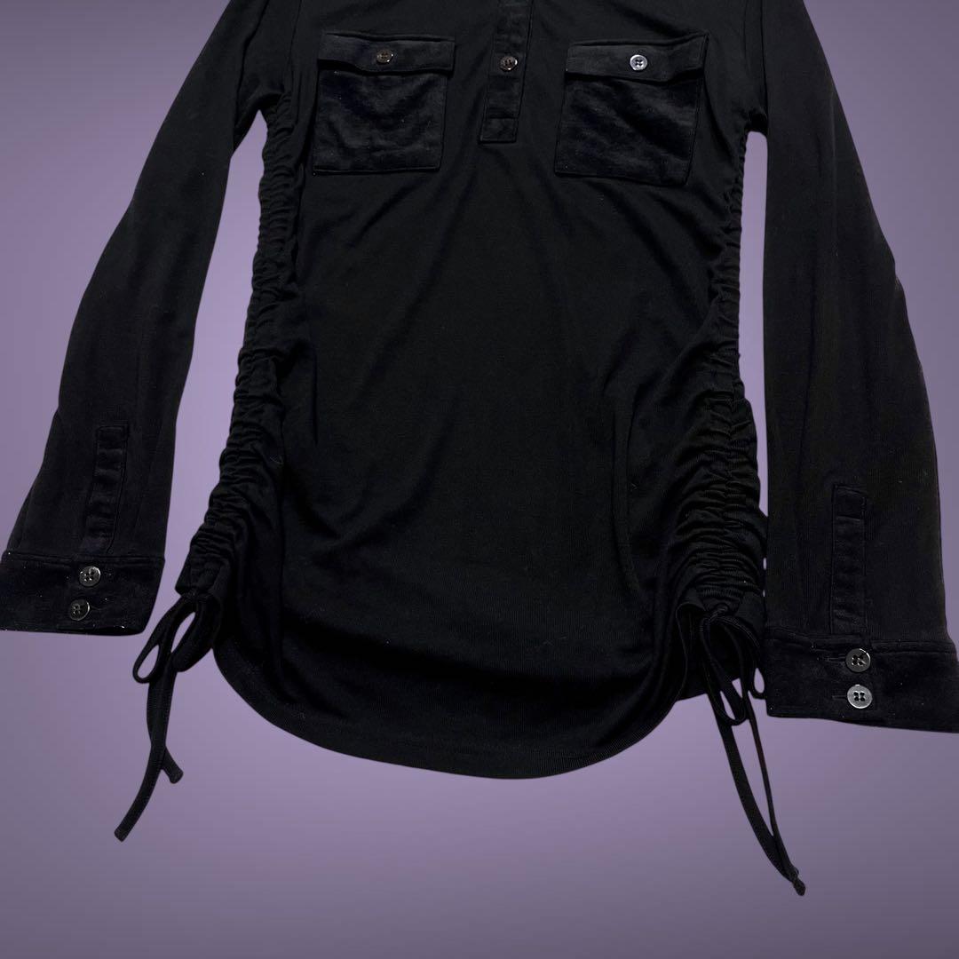 トップス Gather black polo shirts