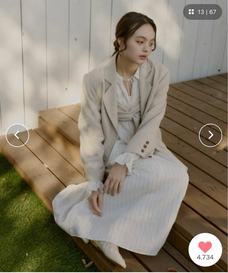 OLUN linen blend jacket/リネンブレンドジャケット　S