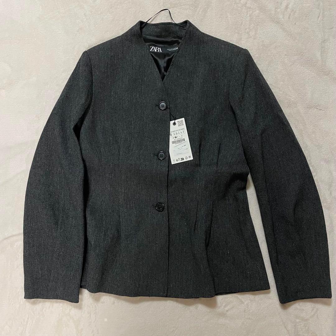 ZARA ZW コレクション フィットブレザー S ダークグレー
