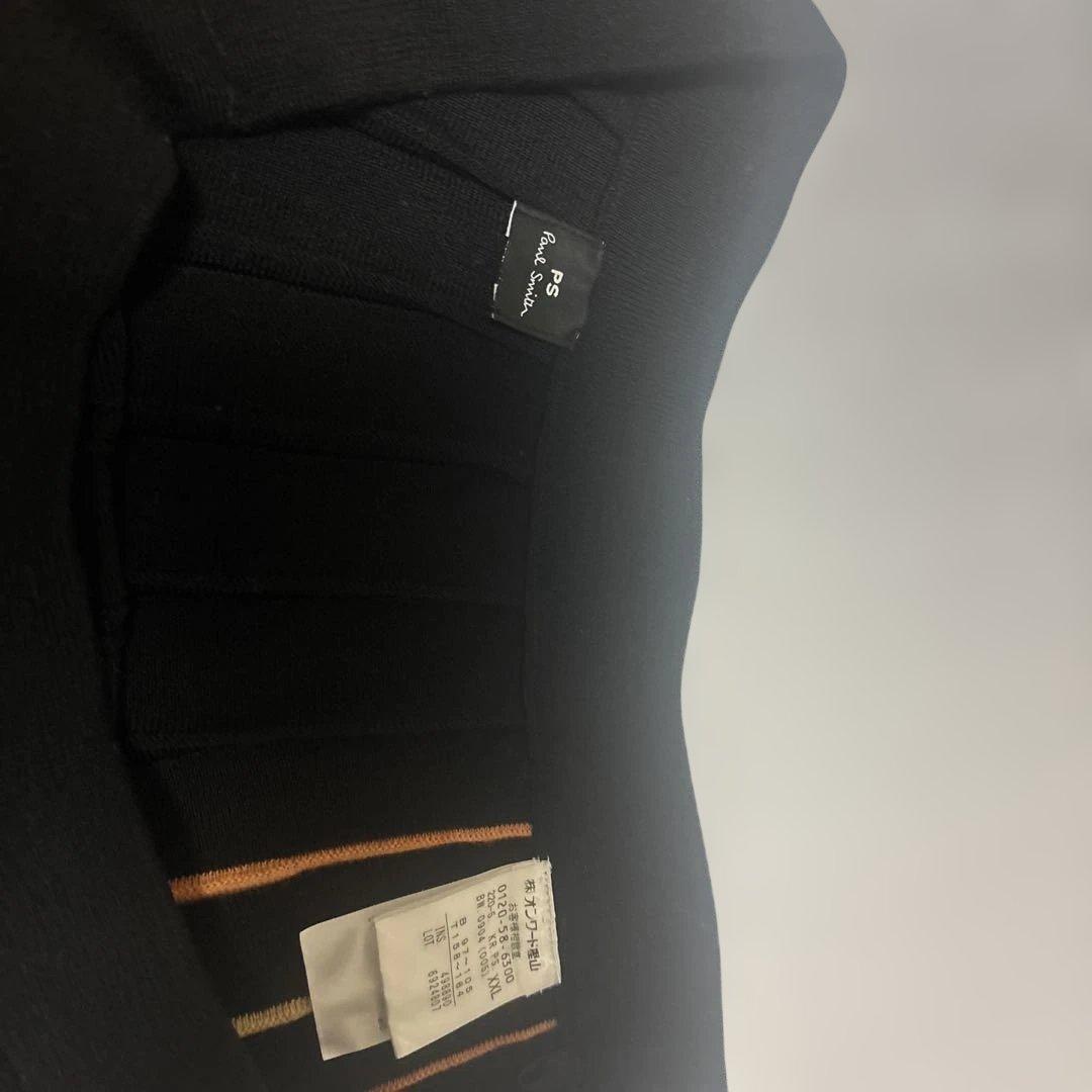 【Paul Smith】洗える 配色ニットプリーツスカート 黒 コントラスト