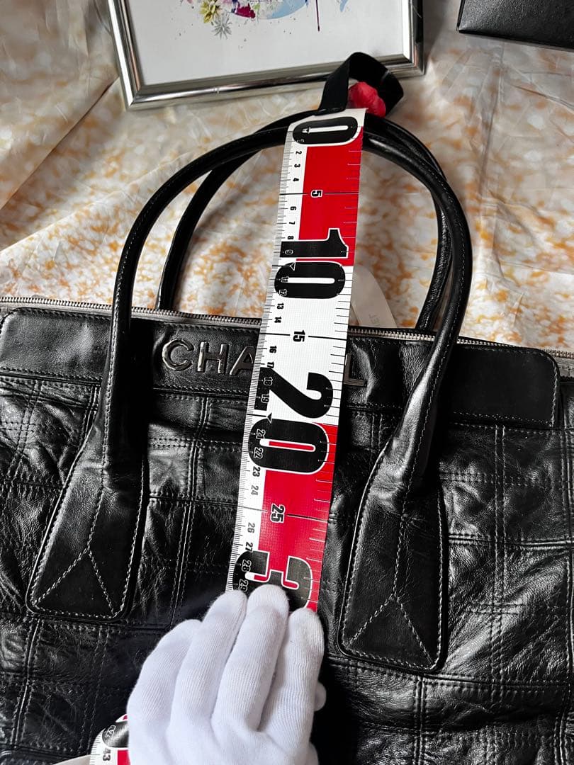 正規品希少　CHANEL シャネル メタルロゴ チョコバー LAX トートバッグ