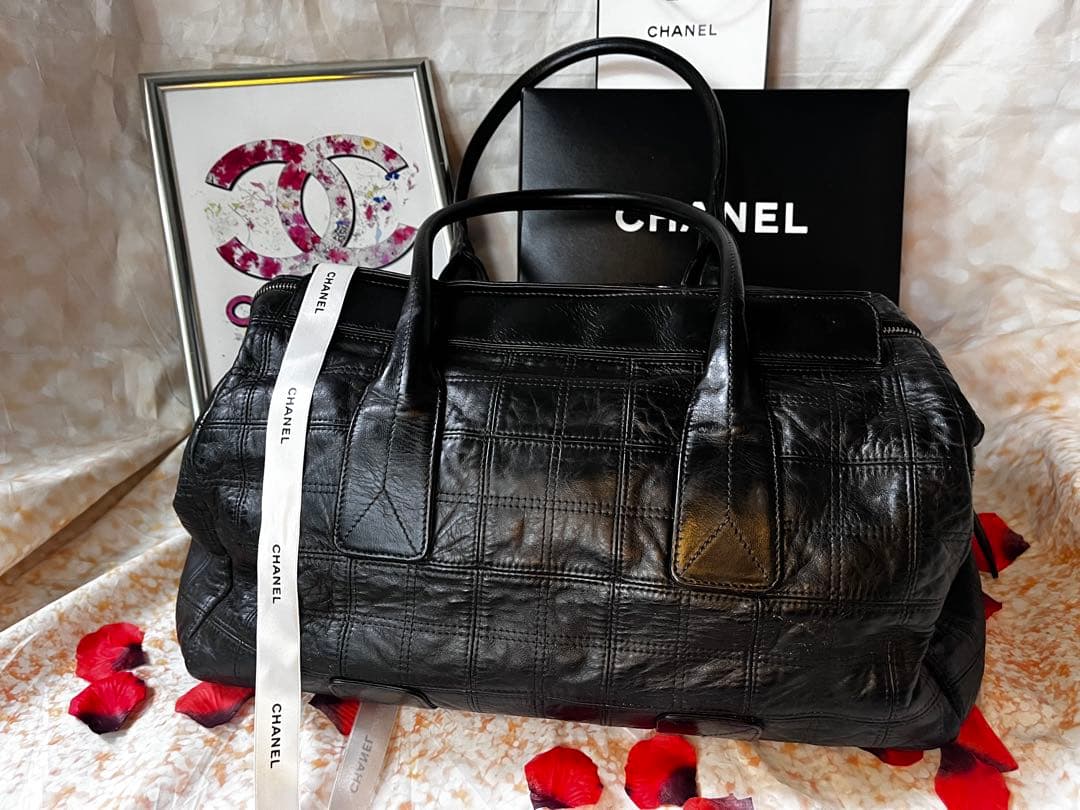 正規品希少　CHANEL シャネル メタルロゴ チョコバー LAX トートバッグ