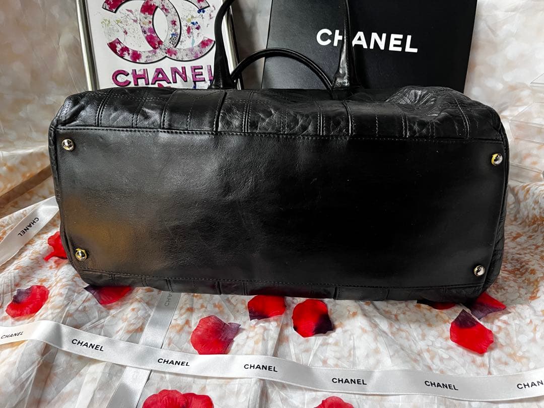 正規品希少　CHANEL シャネル メタルロゴ チョコバー LAX トートバッグ
